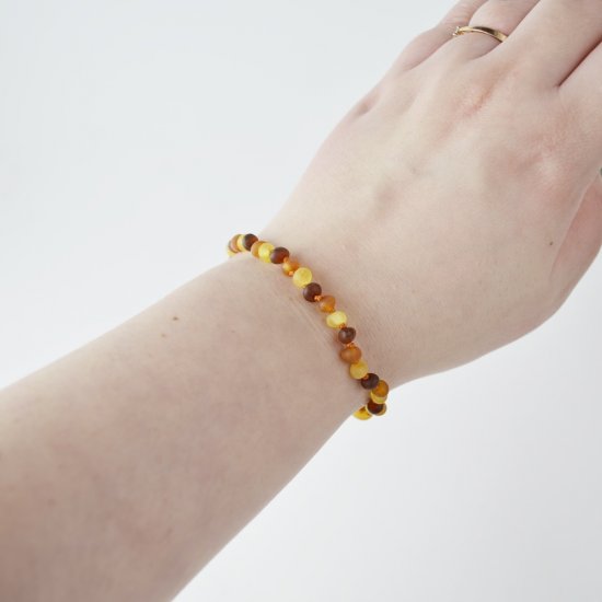 Amber bracelet baroque small multi beads new